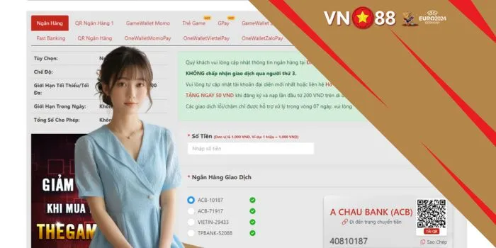 Các lỗi khi nạp tiền VN88 thường thấy